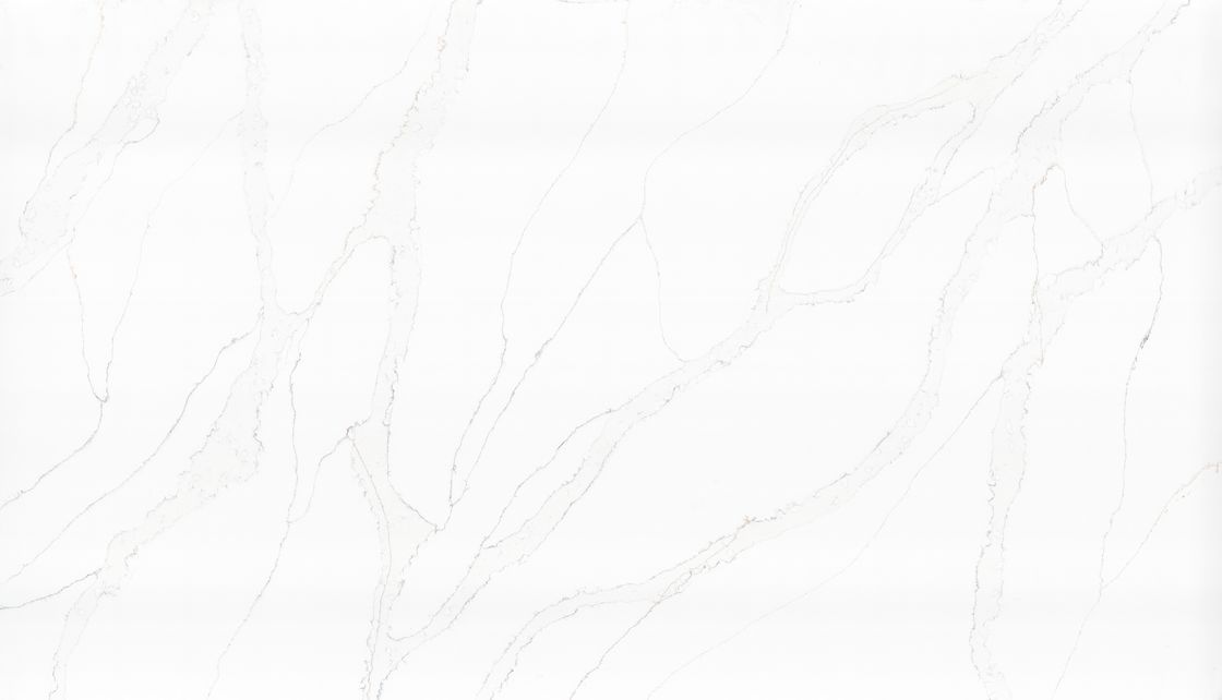 OLK3101 Calacatta Looking Quartz Stone Inventory In Warehouse Huge Stock Basic Calacatta White