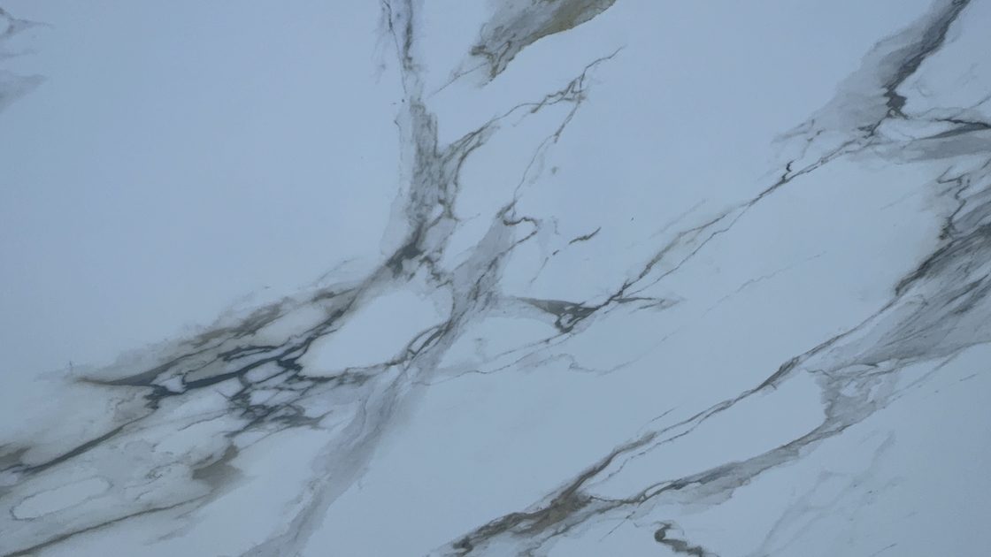 OLK1003G Calacatta Gold New Collection Vain To Full Body Impresso em Quartz de Pedra Hd Tecnologia de Impressão a Jato de Tinta Slab