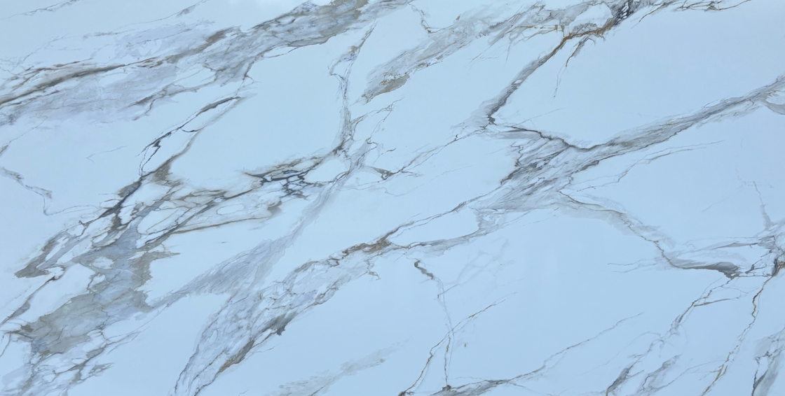 OLK1003G Calacatta Gold New Collection Vain To Full Body Impresso em Quartz de Pedra Hd Tecnologia de Impressão a Jato de Tinta Slab