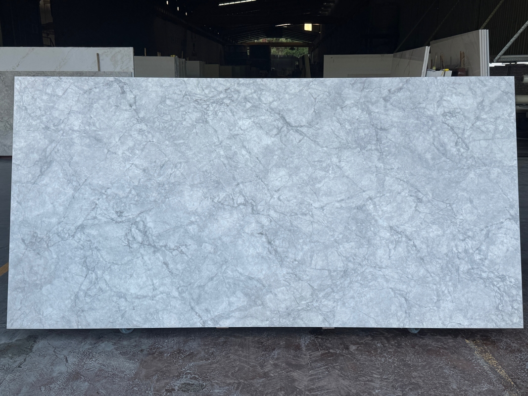 OLK1006G New Collection Super White(Superwhite) Vain To Full Body Printed Quartz Stone Hd Inkjet Print Technology Slab